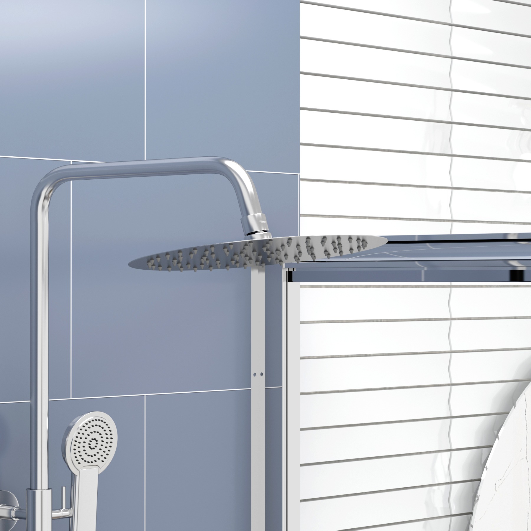 Grace Chrome Round Thermostatic Bar Shower With Kit