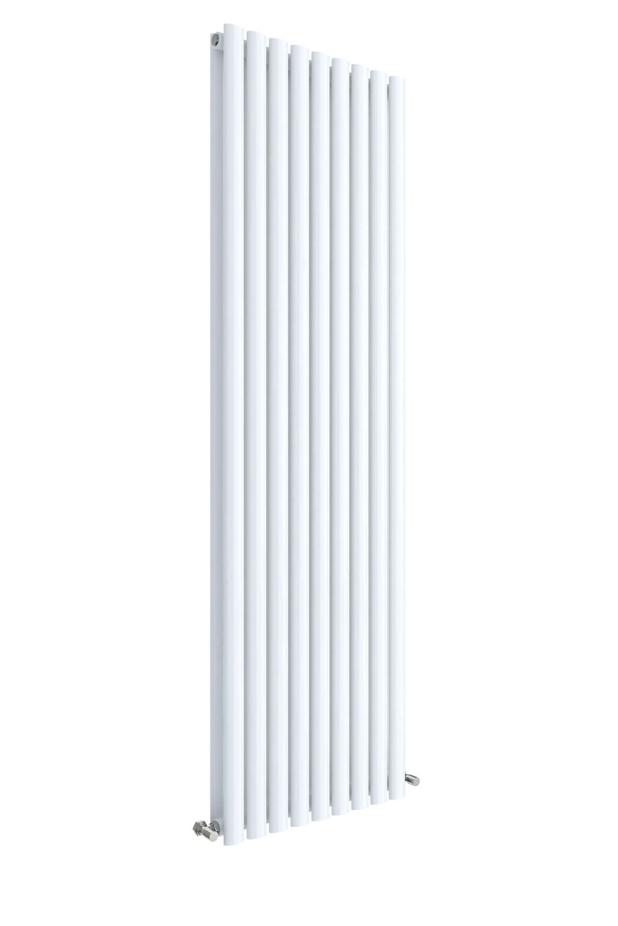 Arno Satin White Round Double Panel Vertical Designer Radiators 1800 x 528mm