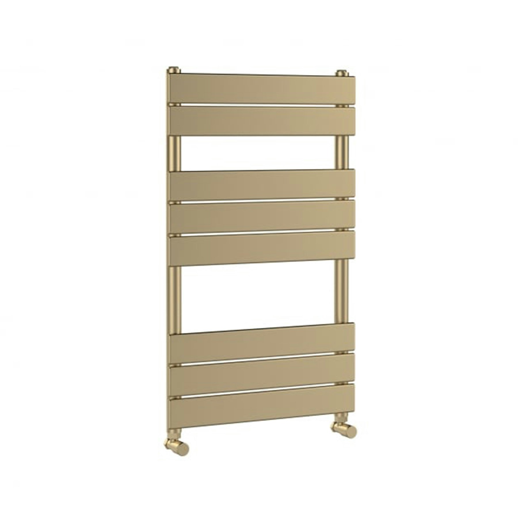 Arno Heated Towel Rail 840 x 500mm Square Flat Panel - Brushed Brass