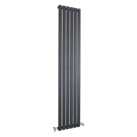 Modern Anthracite Square Single Panel Vertical Designer Radiators - Multiple Sizes