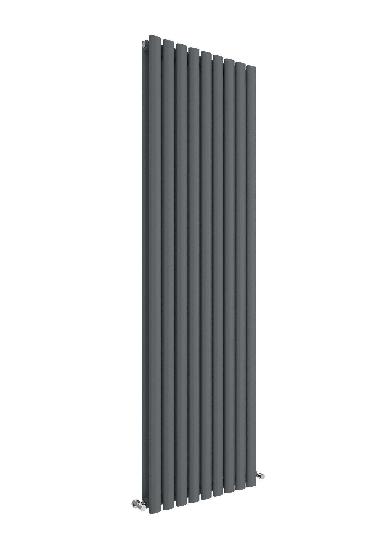 Arno Anthracite Round Double Panel Vertical Designer Radiators 1800 x 528mm