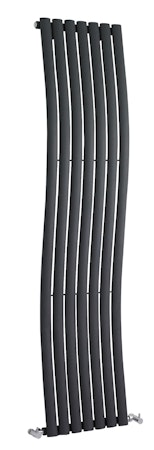 Modern Anthracite Round Single Panel Vertical Wave Designer Radiators 1785 x 413mm