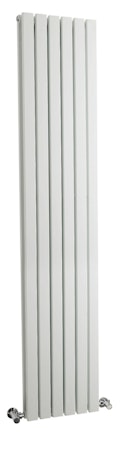 Modern Satin White Square Double Panel Vertical Designer Radiators 1800 x 354mm