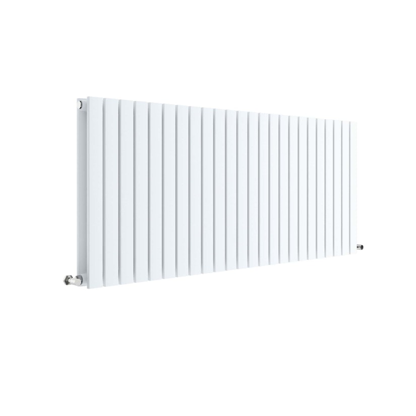 Arno Gloss White Square Double Panel Horizontal Designer Radiators