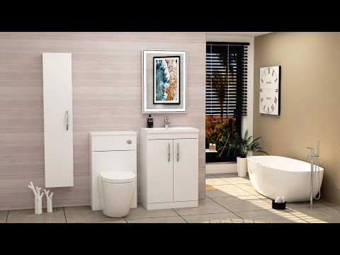 Turin 1100mm Gloss White 2-Doors Furniture Pack - Optional BTW Pan & Basin