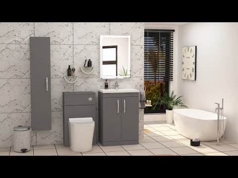 Turin 600mm Floor Standing Vanity Unit Sink 2 Door with Mid-Edge Basin - Multicolor