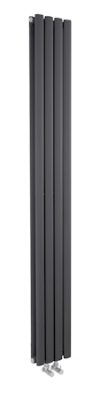 Modern Anthracite Round Double Panel Vertical Compact Designer Radiators 1800 x 236mm
