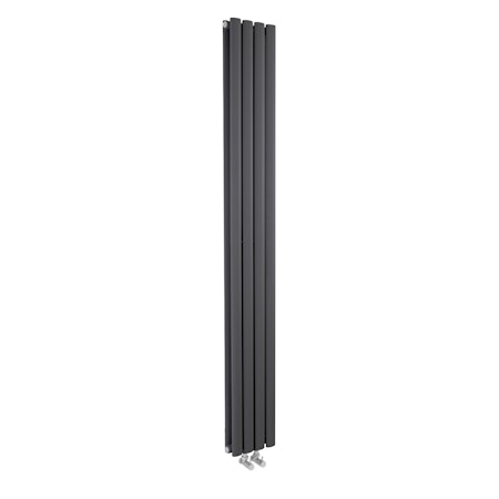 Modern Anthracite Round Double Panel Vertical Compact Designer Radiators 1800 x 236mm