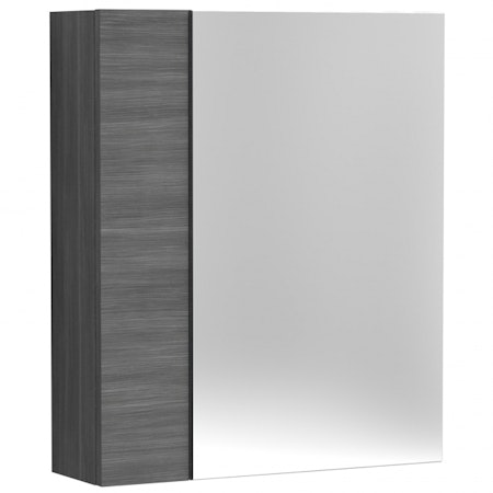600mm Anthracite Woodgrain 75/25 Wall Hung Bathroom Mirrored Cabinet
