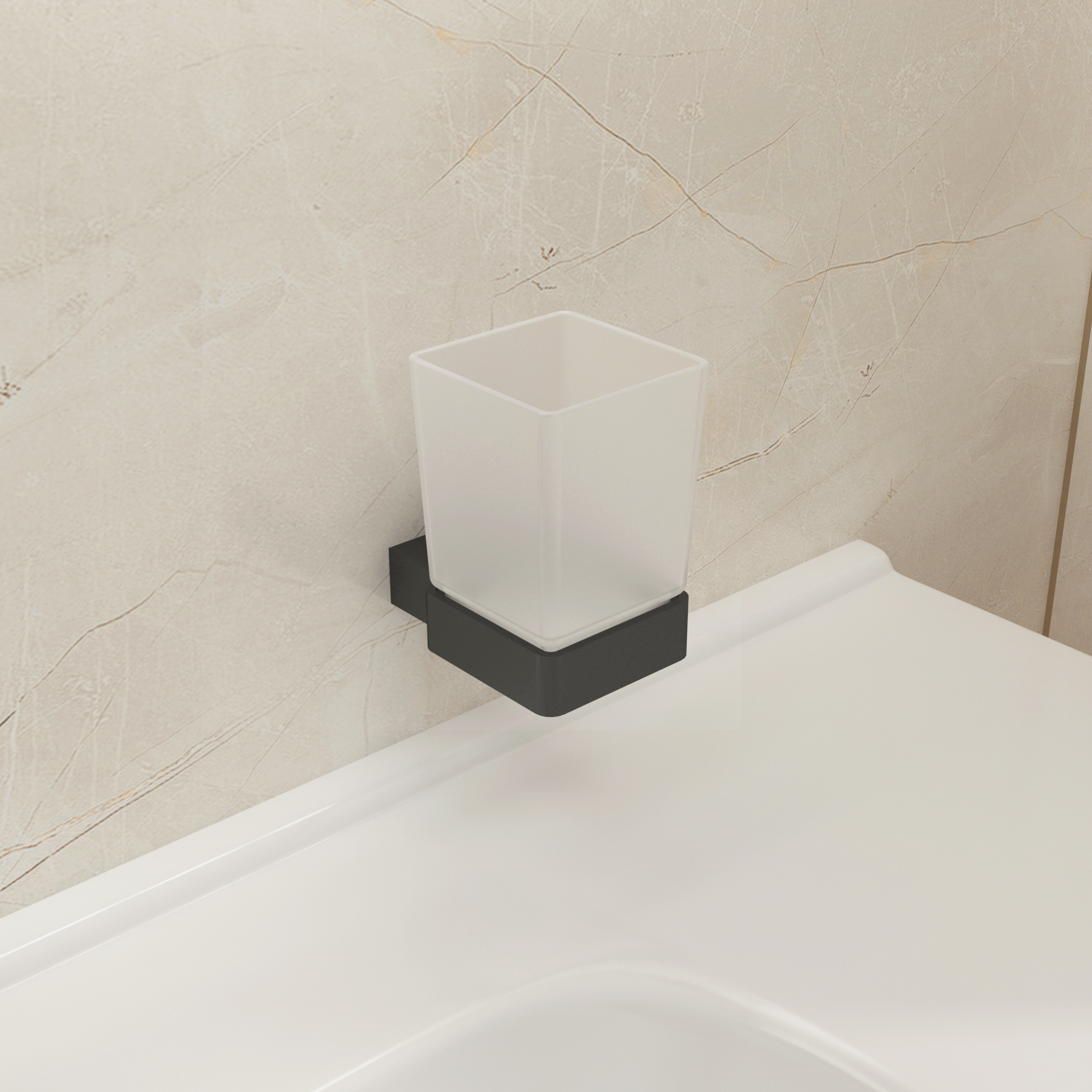 Matt Black Wall Mounted Tumbler Holder