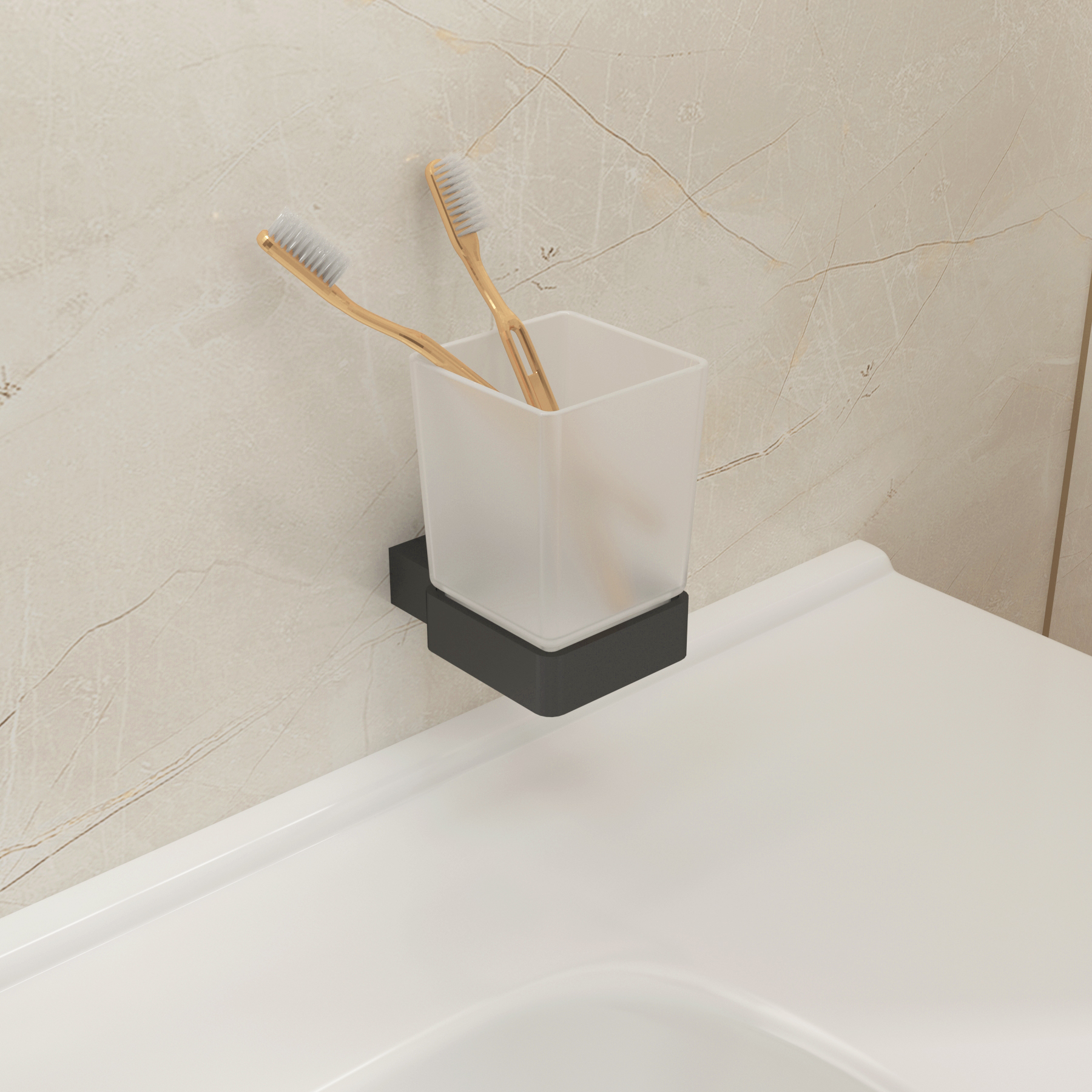 Matt Black Wall Mounted Tumbler Holder