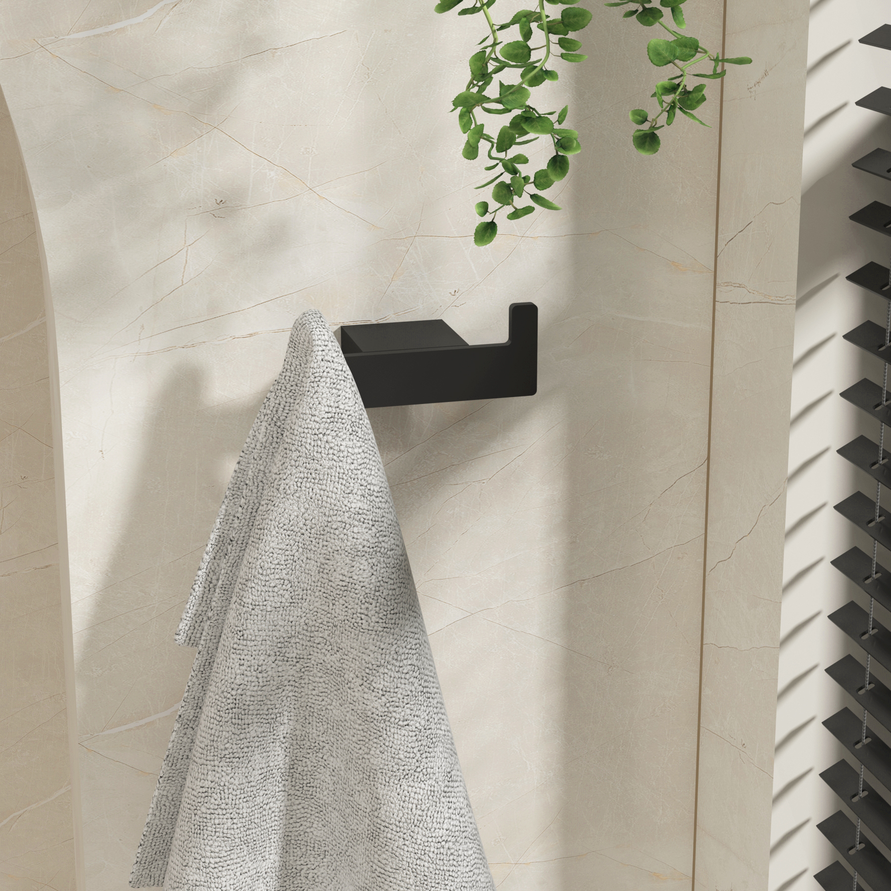Matt Black Wall Mounted Robe Hook
