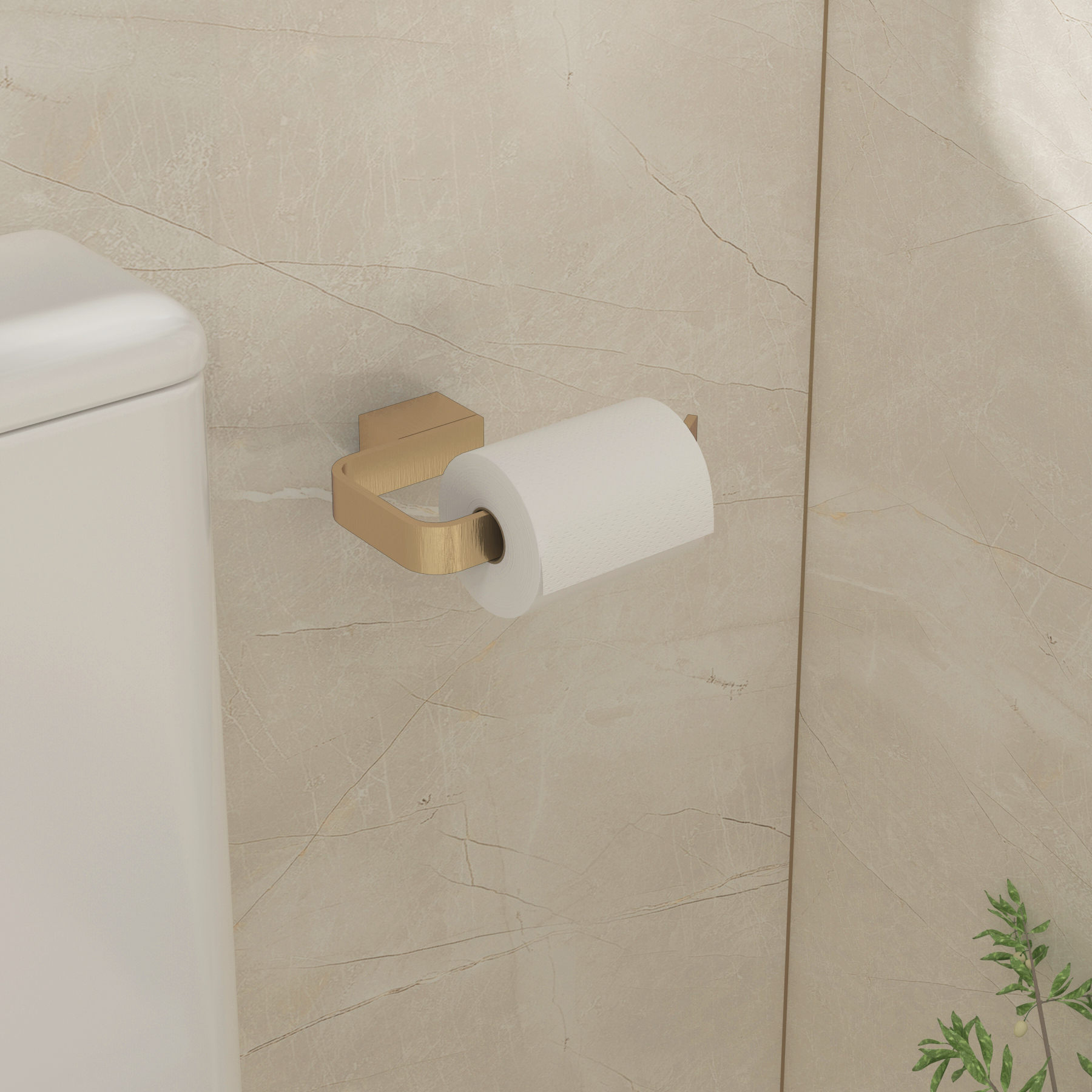 Brushed Brass Wall Mounted Paper Holder