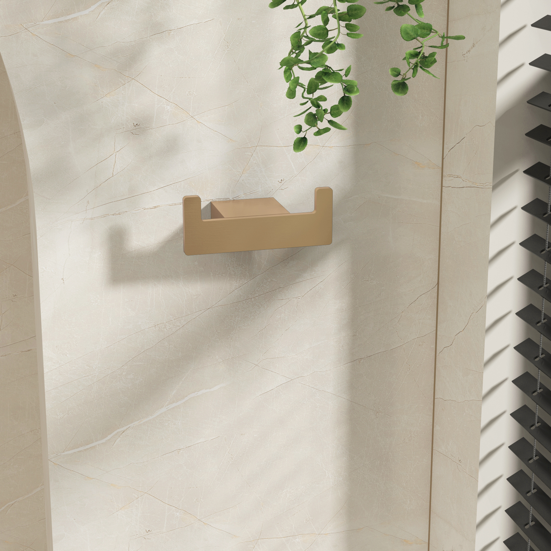 Brushed Brass Wall Mounted Robe Hook