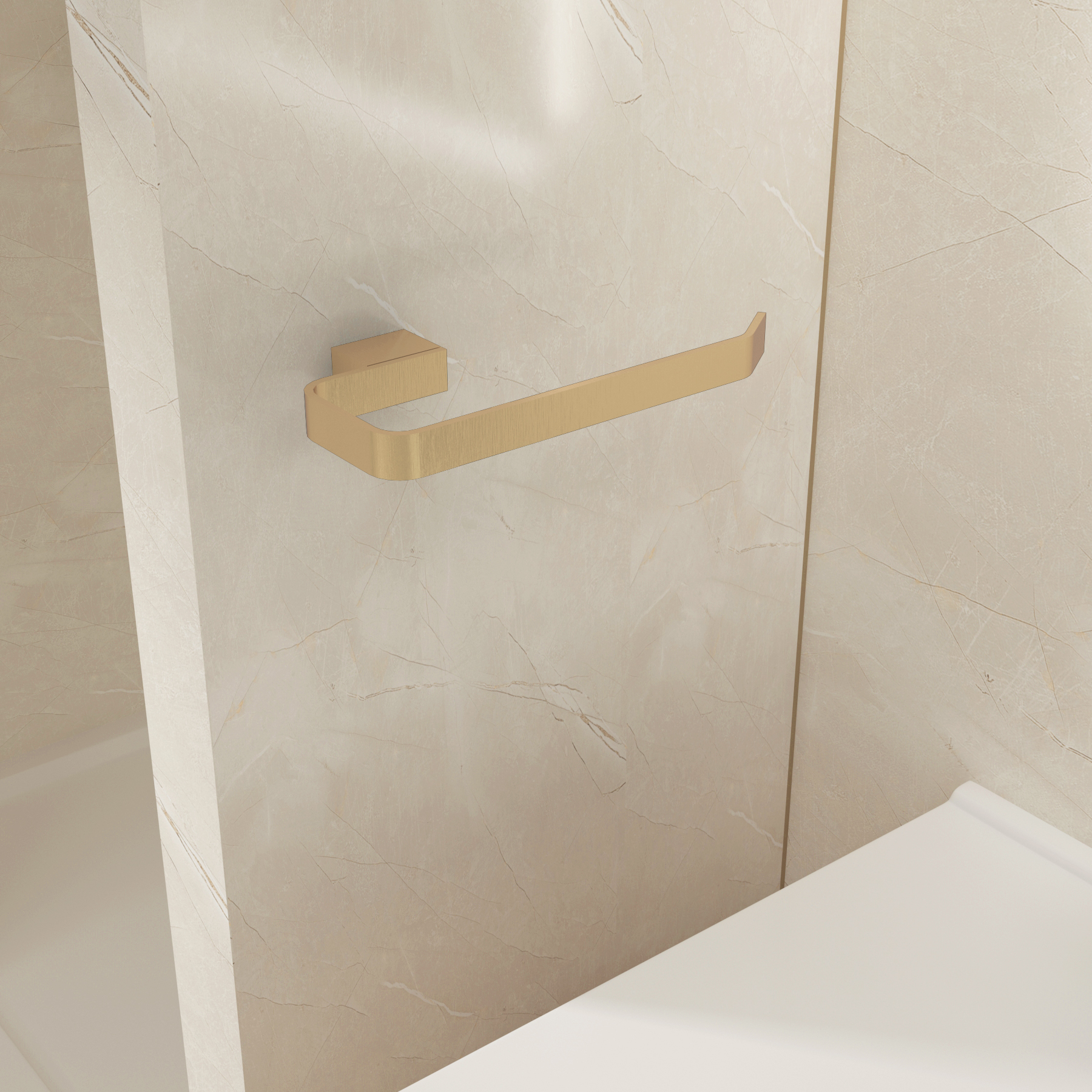Brushed Brass Wall Mounted Towel Ring