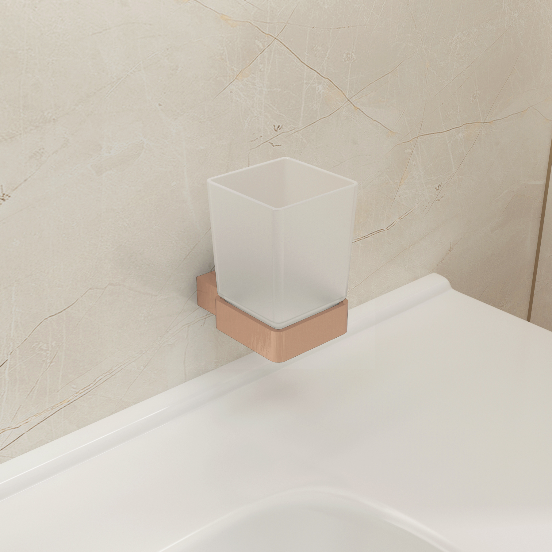 Brushed Bronze Wall Mounted Tumbler Holder