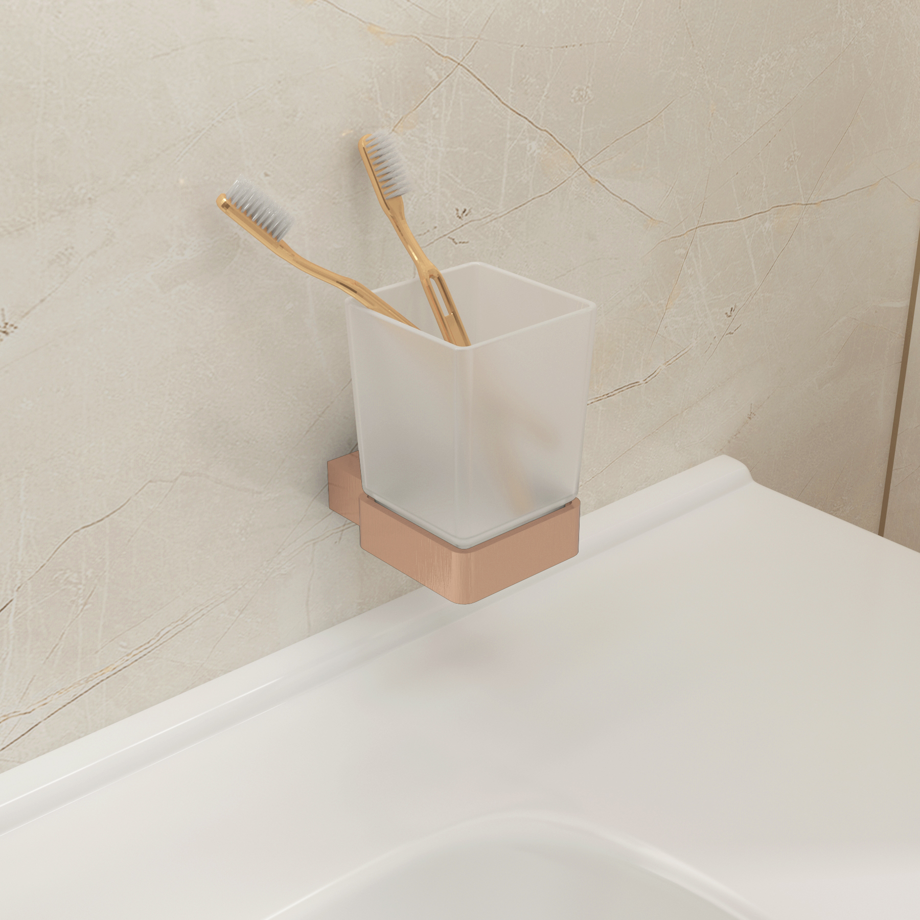 Brushed Bronze Wall Mounted Tumbler Holder