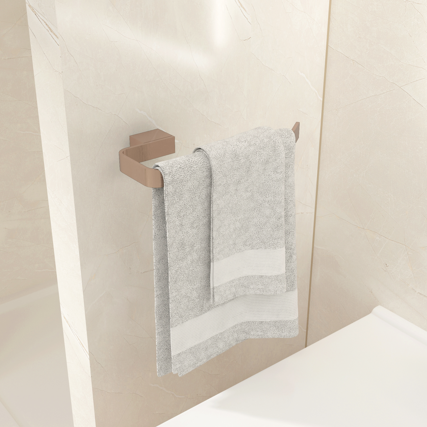 Brushed Bronze Wall Mounted Towel Ring