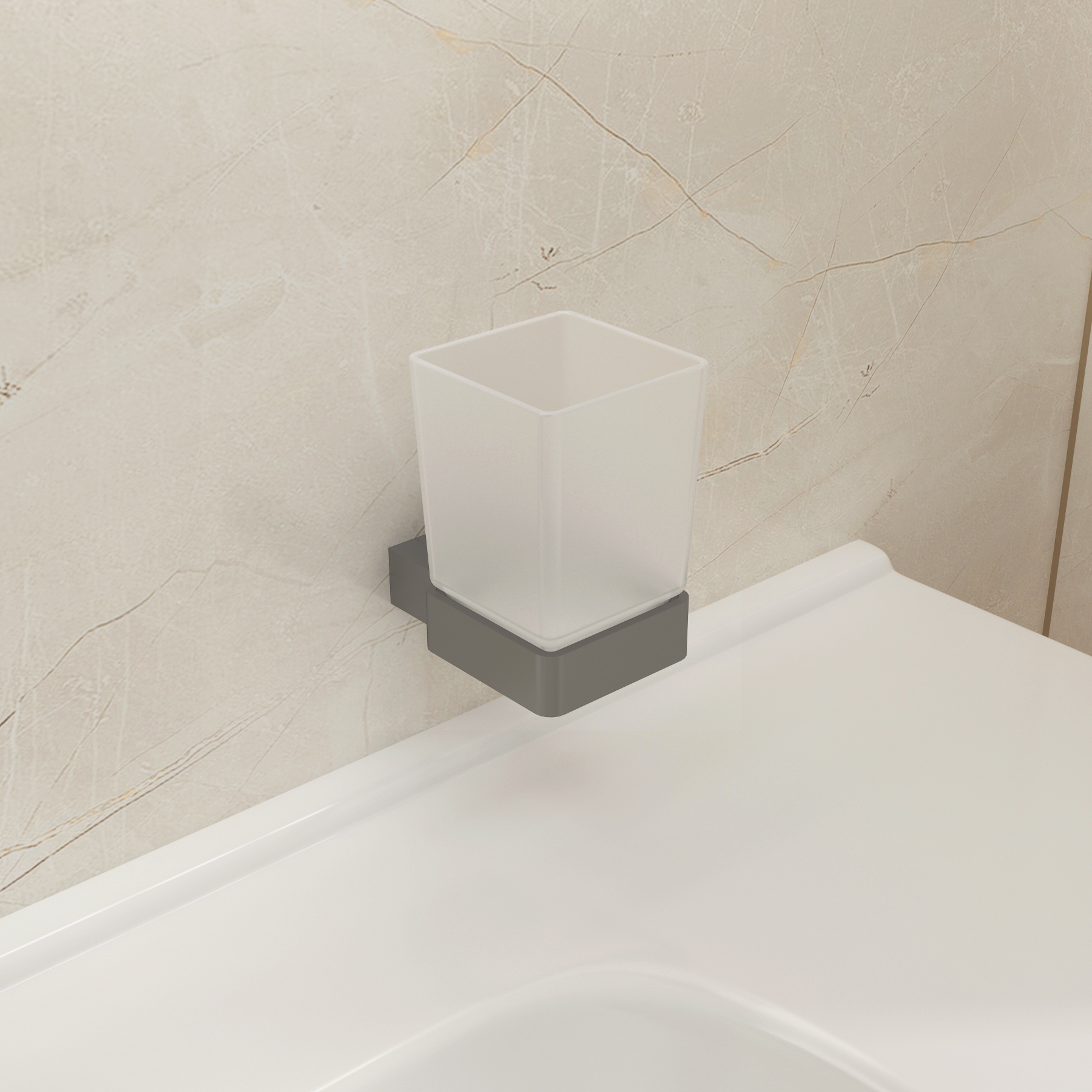 Gun Metal Grey Wall Mounted Tumbler Holder