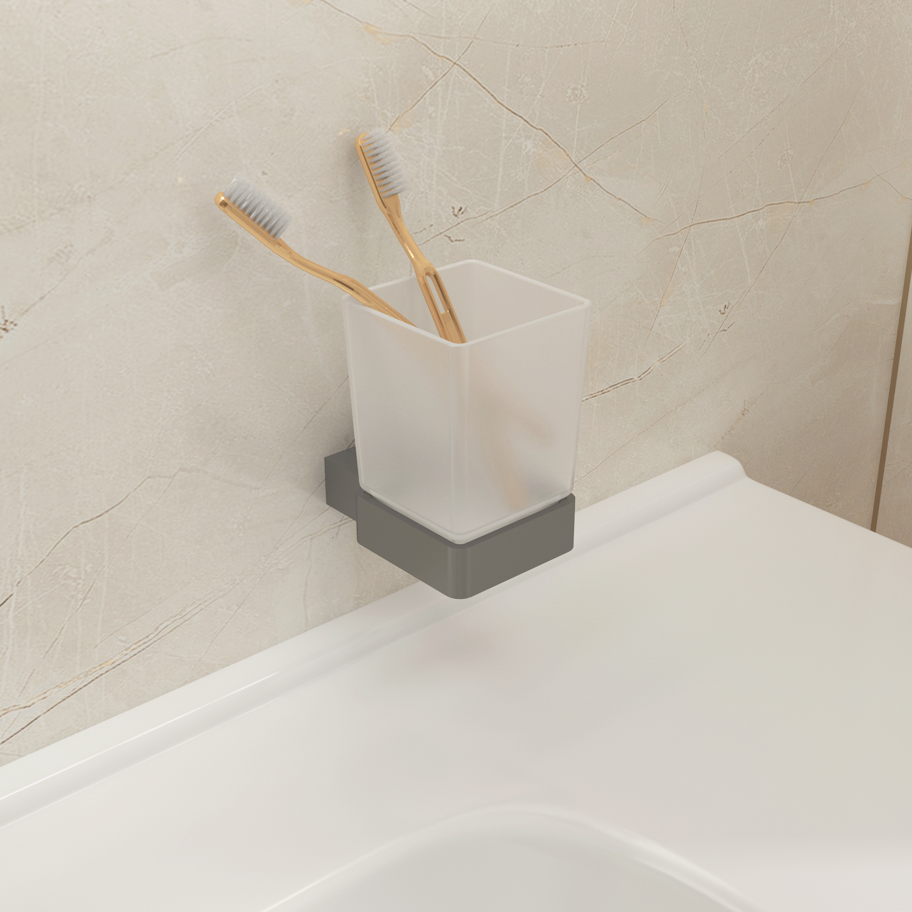 Gun Metal Grey Wall Mounted Tumbler Holder