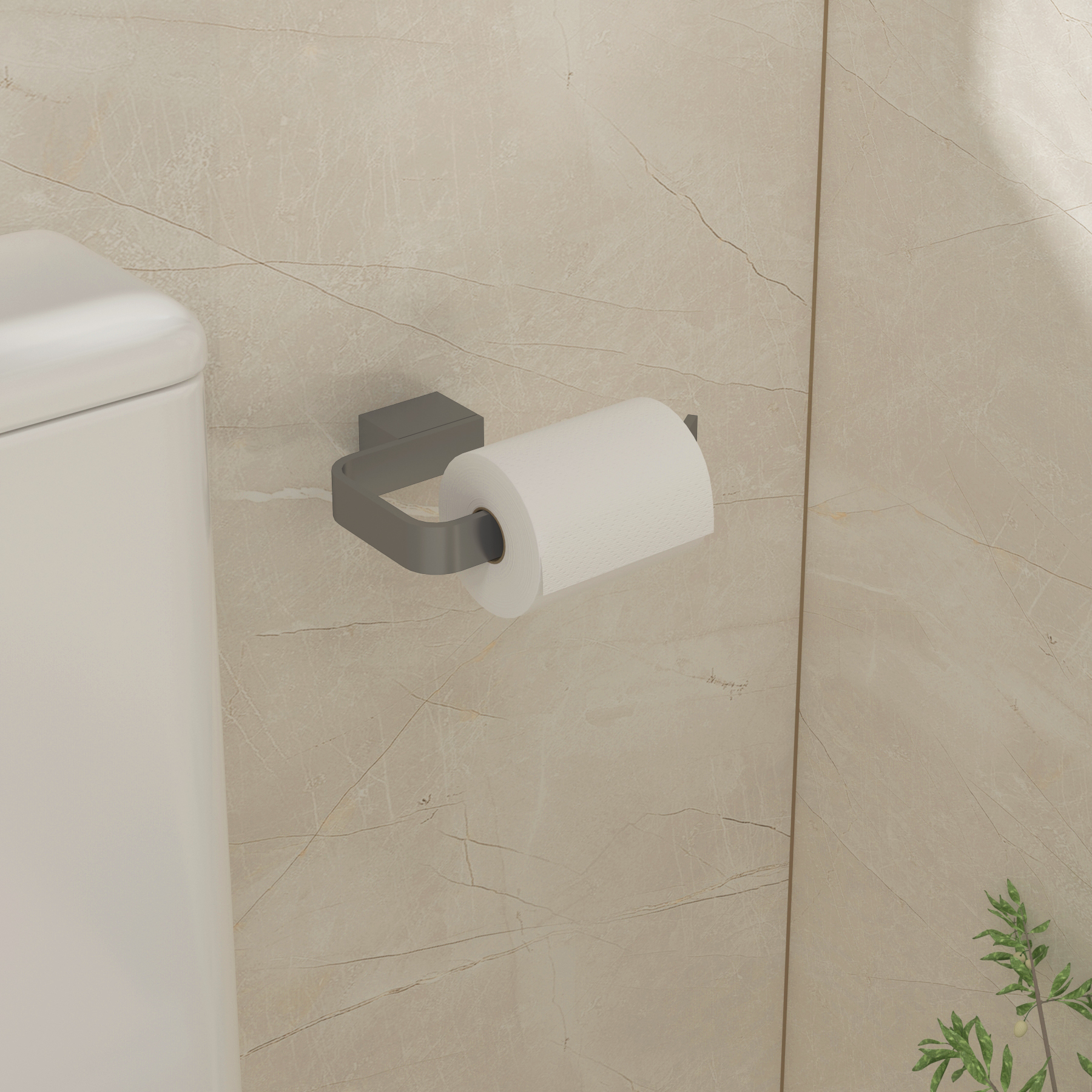 Gun Metal Grey Wall Mounted Paper Holder