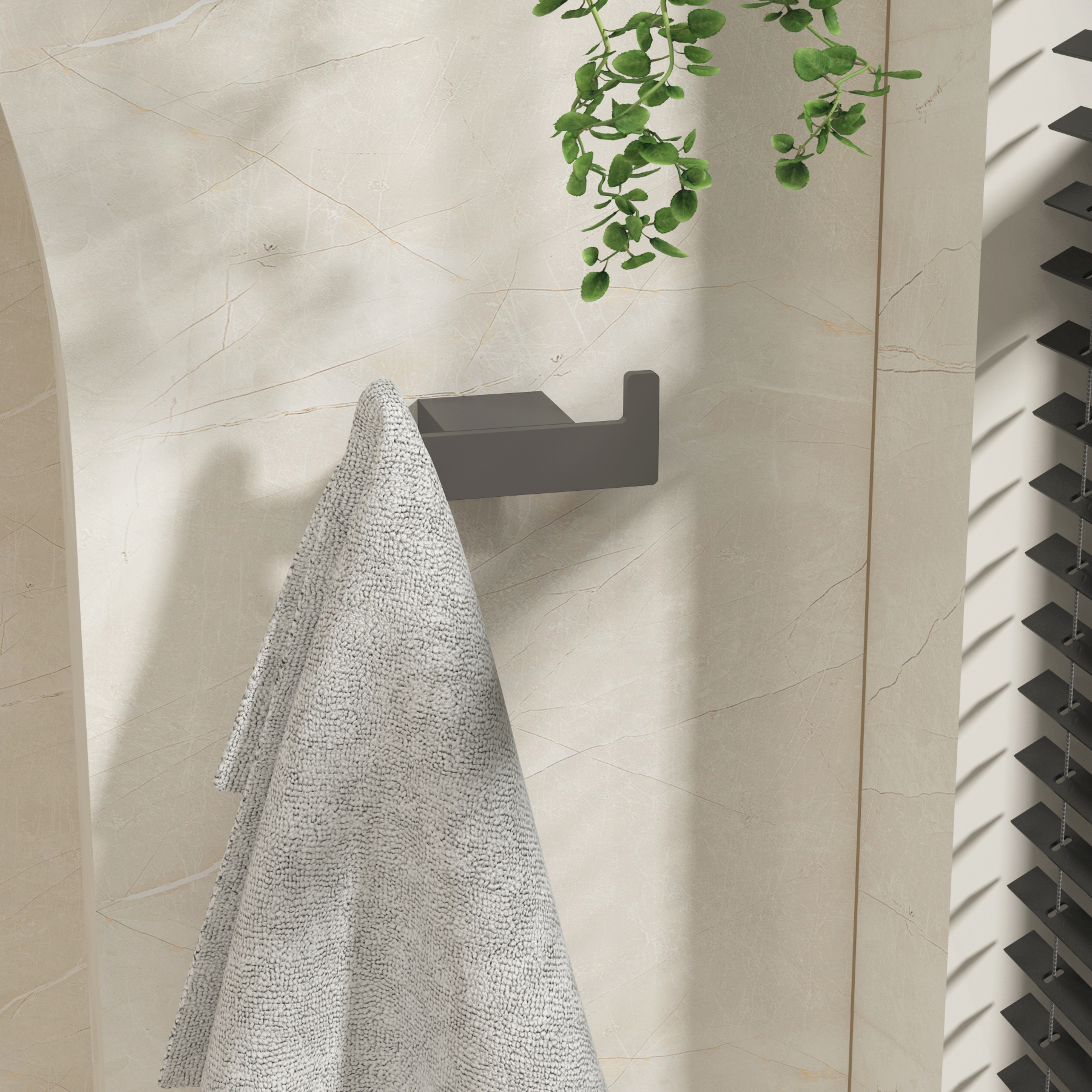 Gun Metal Grey Wall Mounted Robe Hook
