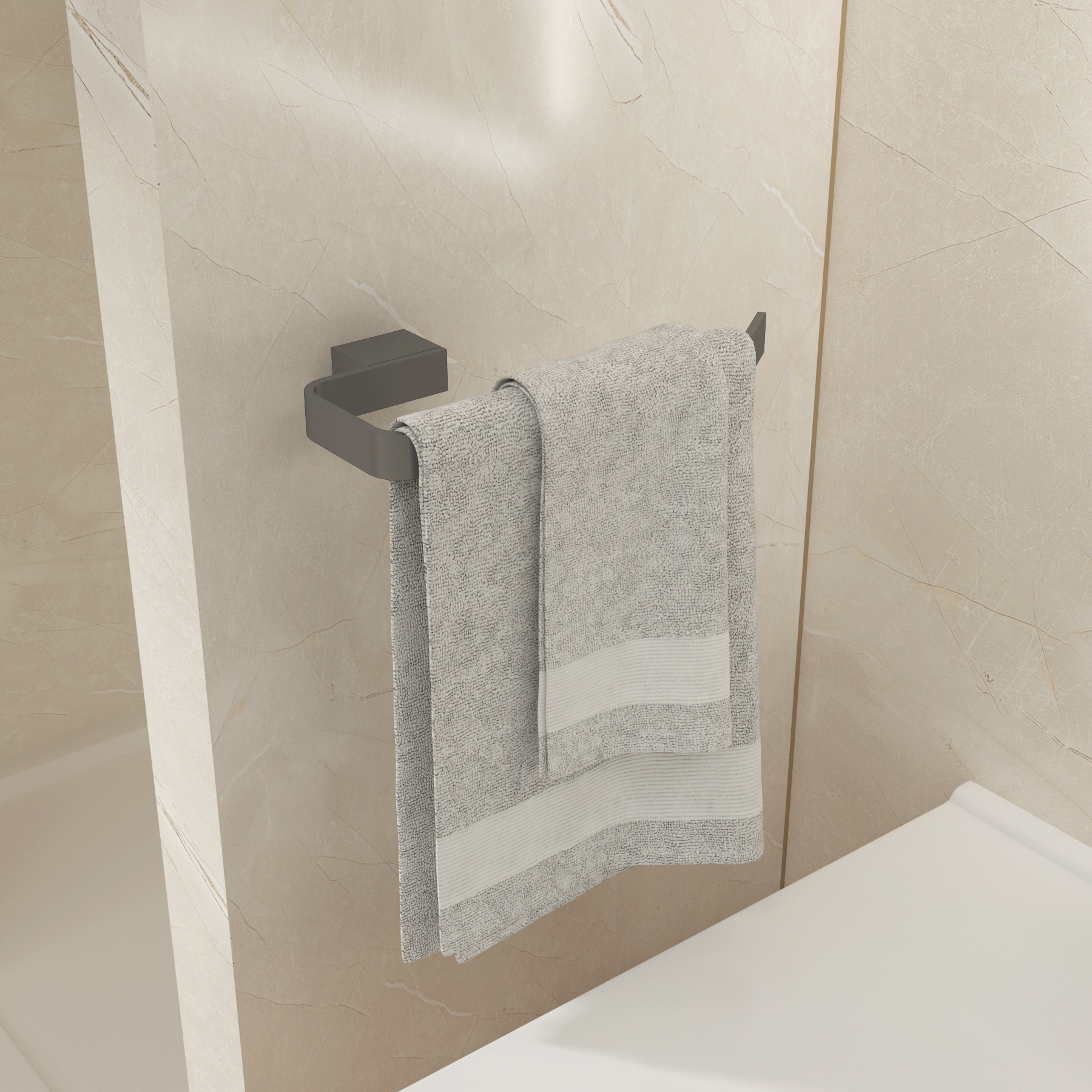 Gun Metal Grey Wall Mounted Towel Ring