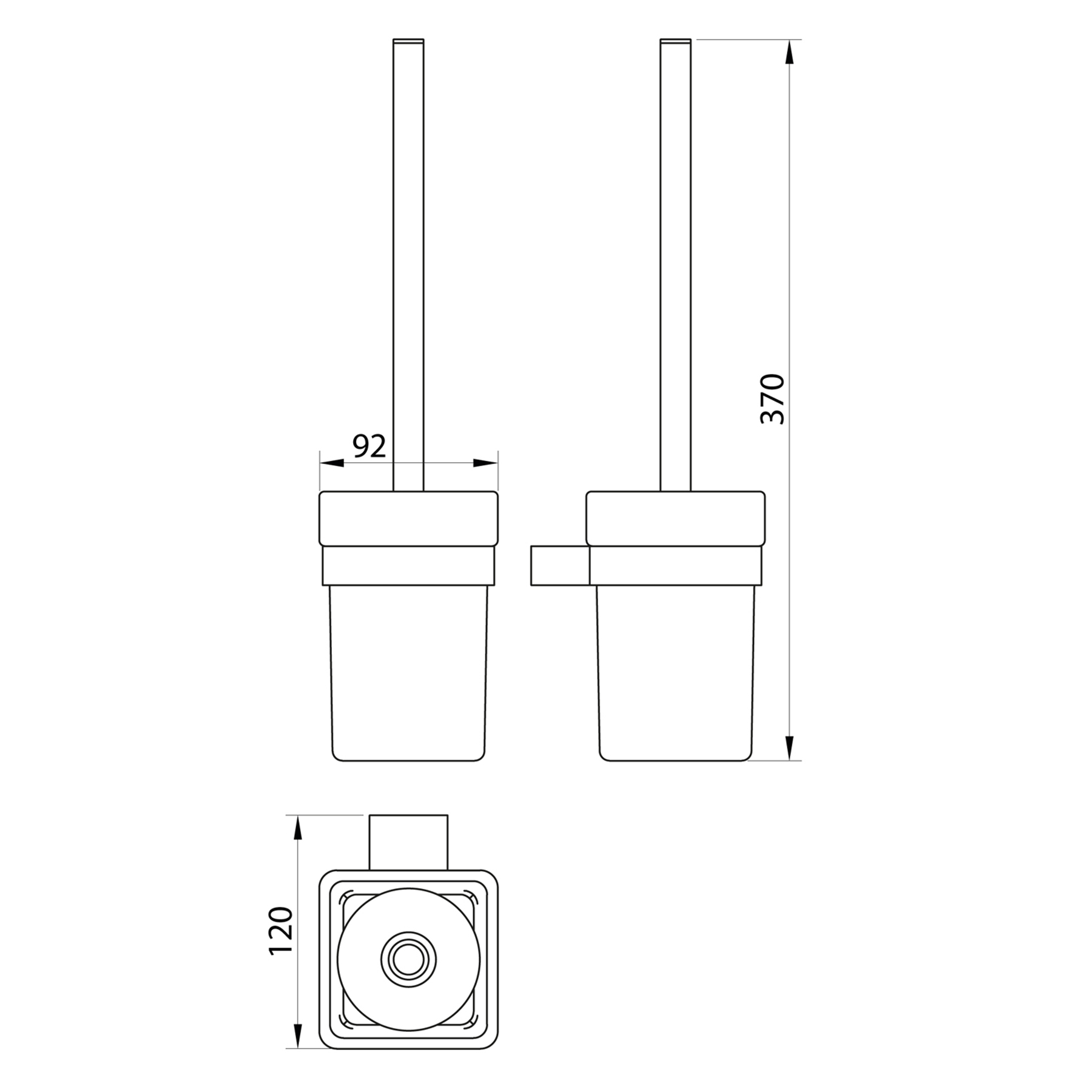Chrome Wall Mounted Toilet Brush Set