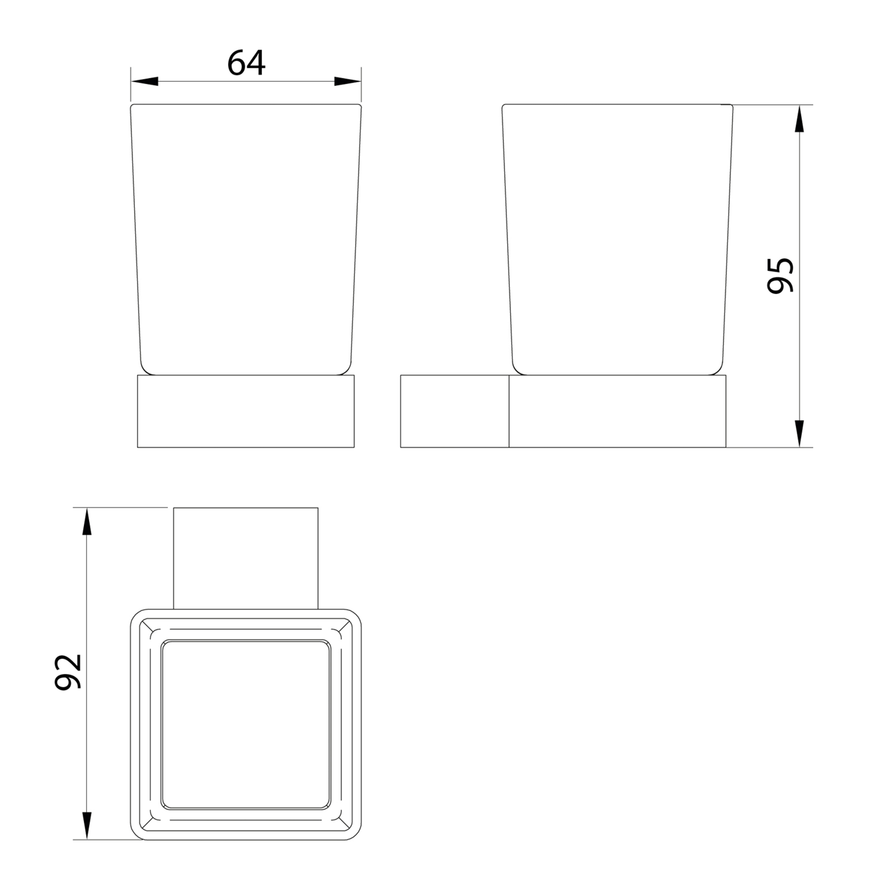 Brushed Bronze Wall Mounted Tumbler Holder