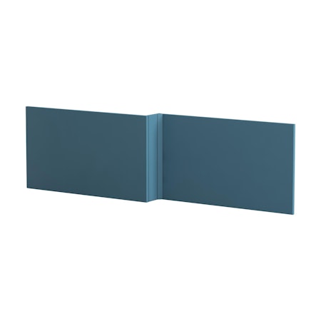Modena 1700mm Satin Blue MDF L-Shaped Front Bath Panel - Wooden