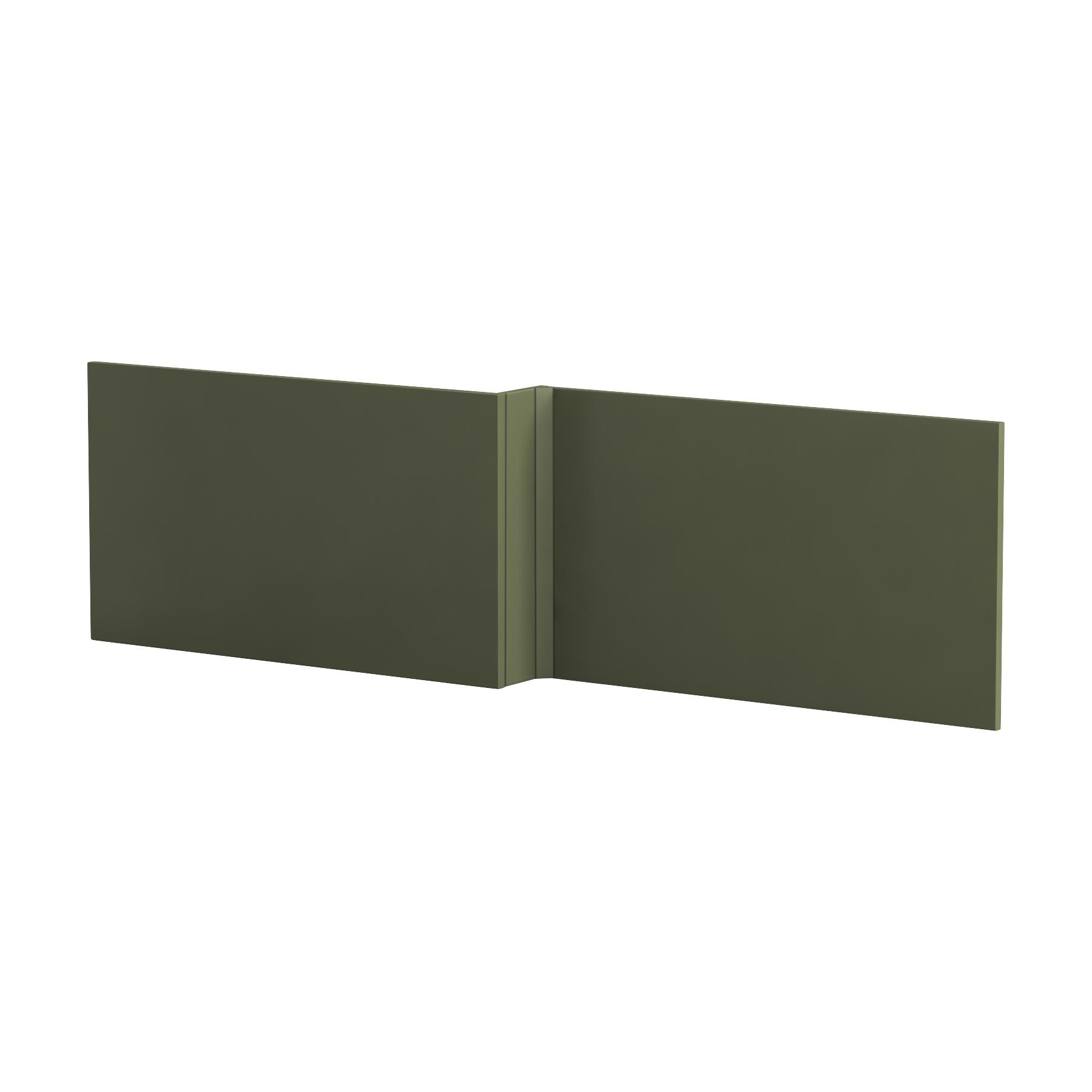 Modena 1600mm Satin Green MDF L-Shaped Front Bath Panel - Wooden