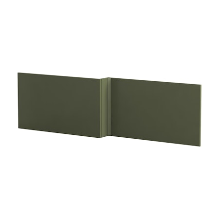 Modena 1700mm Satin Green MDF L-Shaped Front Bath Panel - Wooden