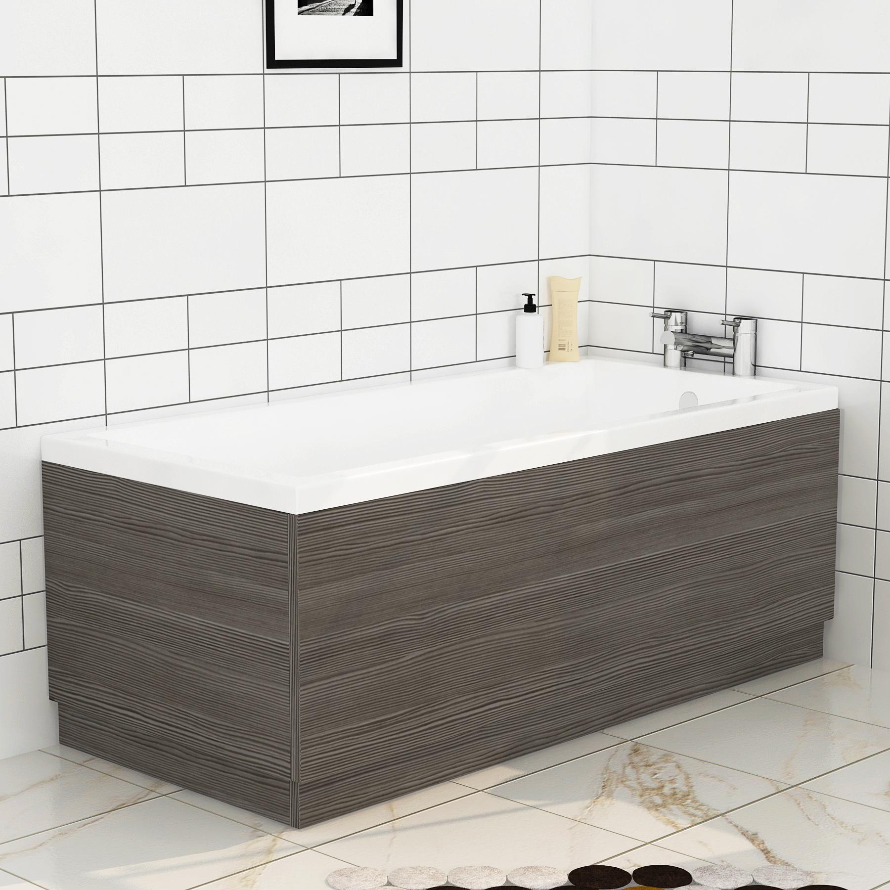Turin 700mm Grey Elm Bath MDF End Panel - Wooden