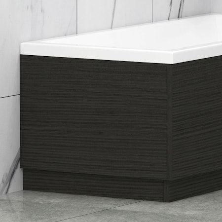 Turin 800mm Hale Black MDF End Bath Panel - Wooden