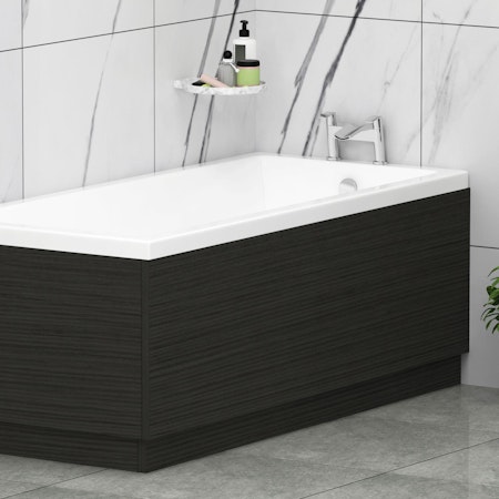 Turin 1800mm Hale Black MDF Bath Front Panel - Wooden