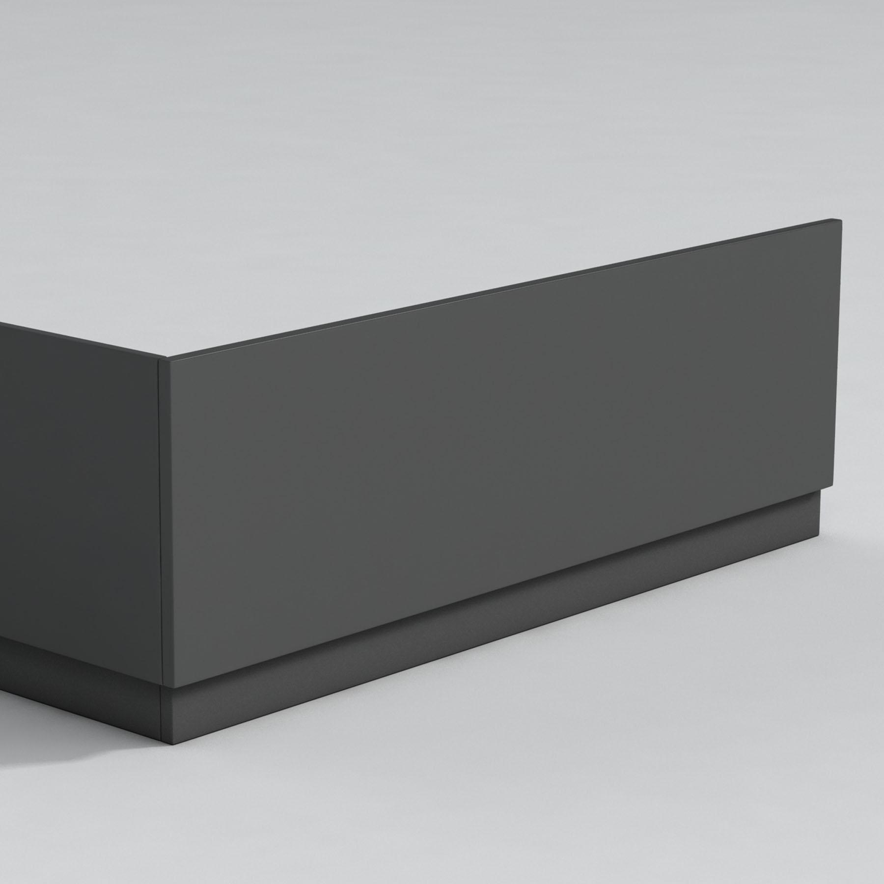 Amaze Acrylic Square Double Ended Bath 1800 x 800mm + MDF Indigo Grey Gloss Panel