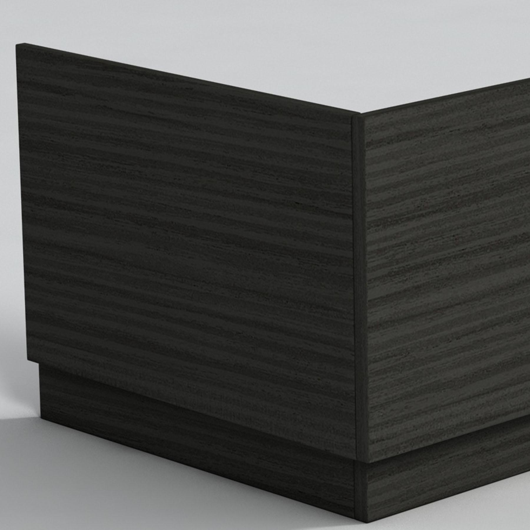 Turin 800mm Hale Black Bath MDF End Panel - Wooden