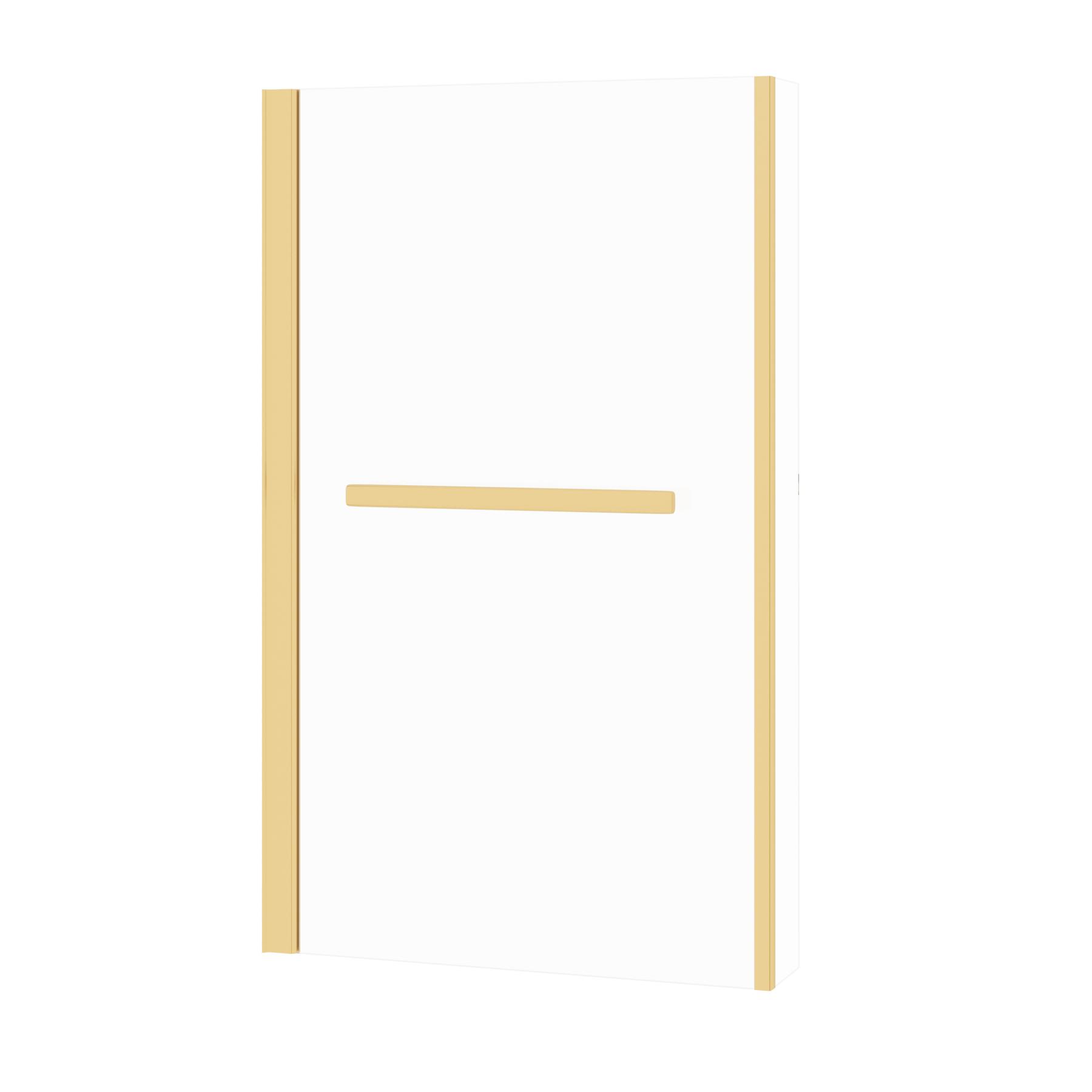 Modern Qubix 1500 x 850mm Right Hand L Shaped Shower Bath tub with Brushed Brass Screen & Front Bath Panel