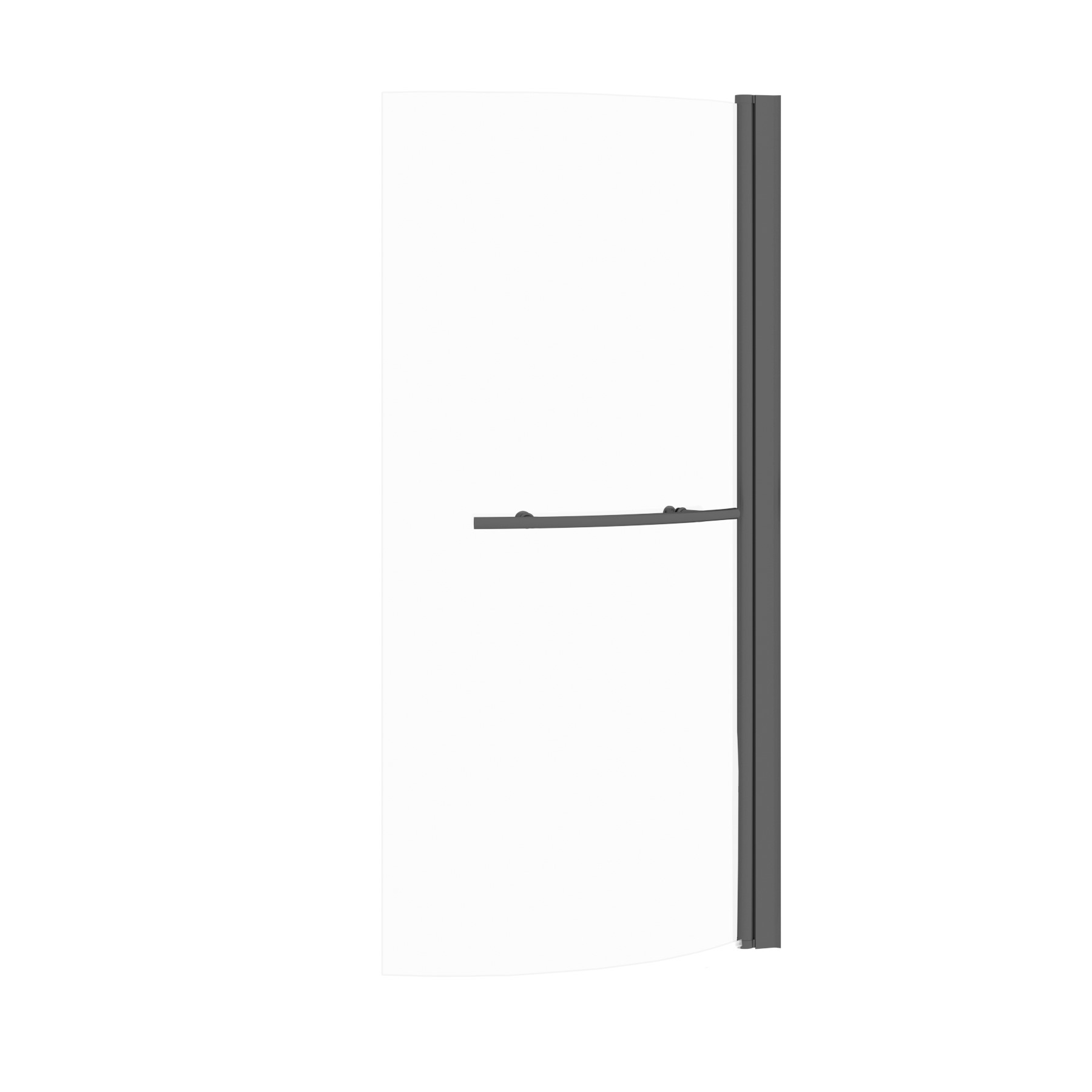 Elva 1700 x 850mm Right Hand Curved P-Shaped Shower Bath tub & Black ...