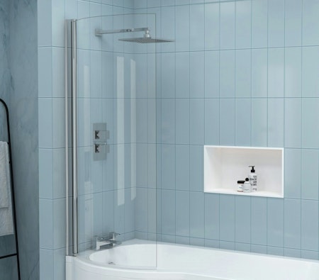 Nuie Curved P-Bath Screen 1435mm High