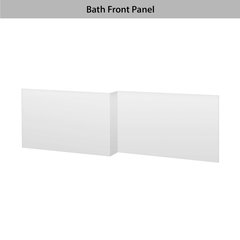 Qubix 1500 x 850mm L Shaped Shower Bath tub with Front Bath Panel & Flipper Panel Shower Screen with Towel Rail - Left / Right Hand