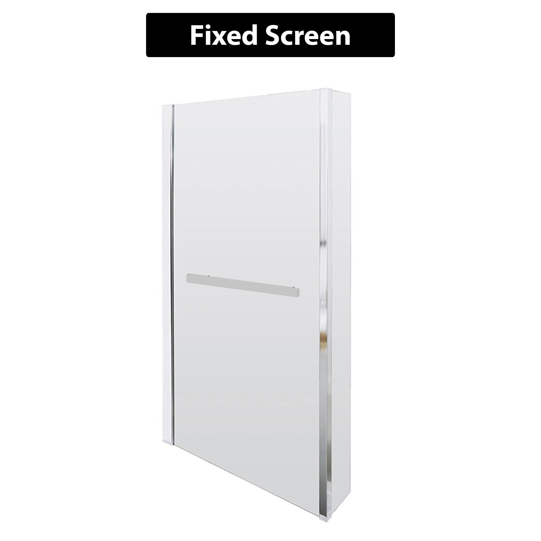 Modern Qubix L-Shaped Shower Bath tub with Fixed Screen In Multiple Bath Sizes