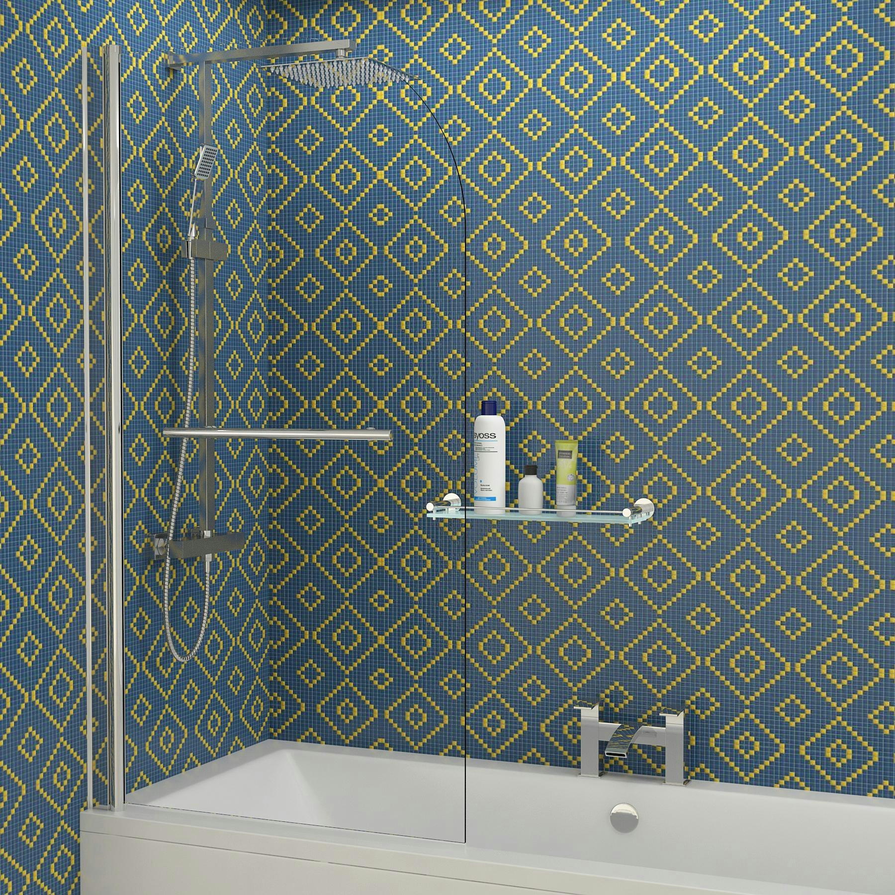 Amaze Acrylic Square Double Ended Shower Bath 1700 x 750mm + Round Top