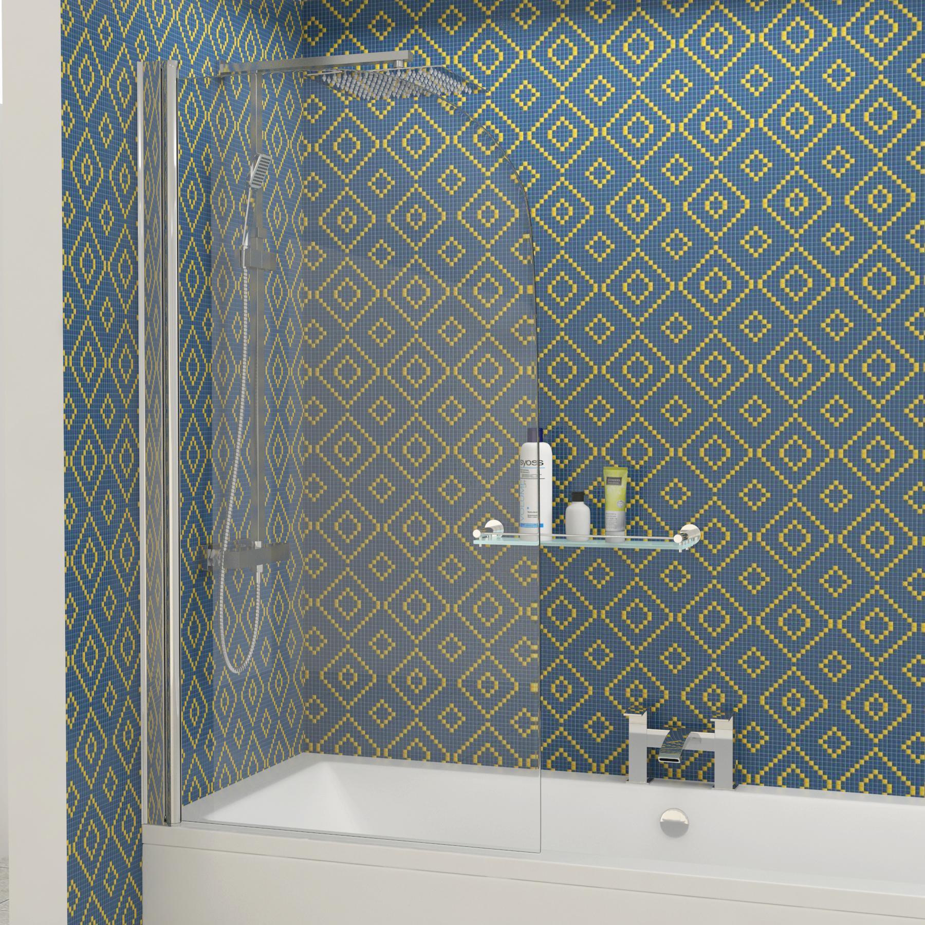 Amaze Acrylic Designer Square Edge Double Ended bath Tub with Shower Screen - Various Sizes