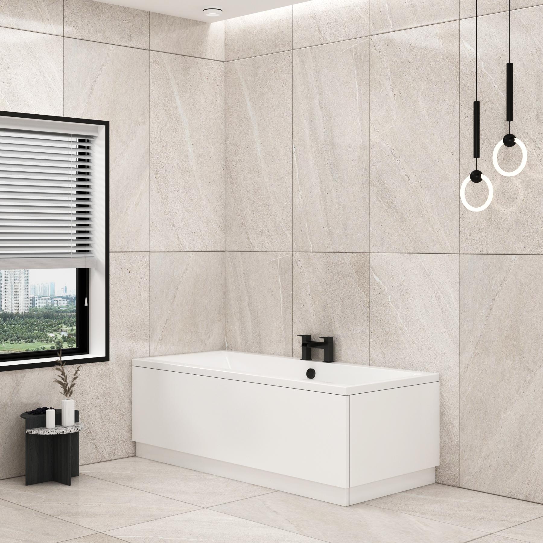 Amaze Acrylic Square Double Ended Bath 1700 x 700mm + MDF Panels