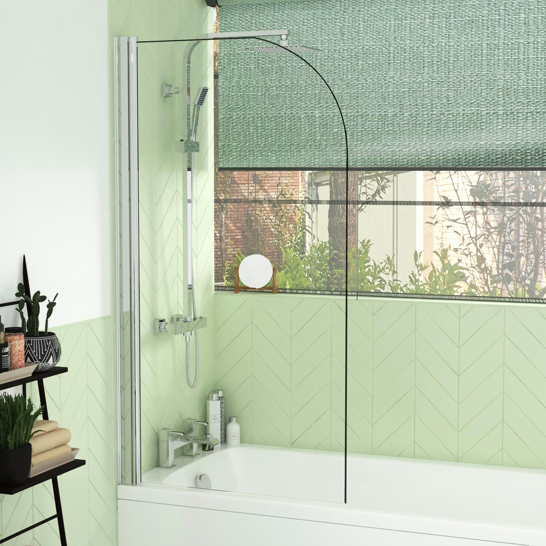 Breeze Acrylic Round Single Ended Shower Bath 1500 x 700mm Inc Shower Bath Screen + Front and