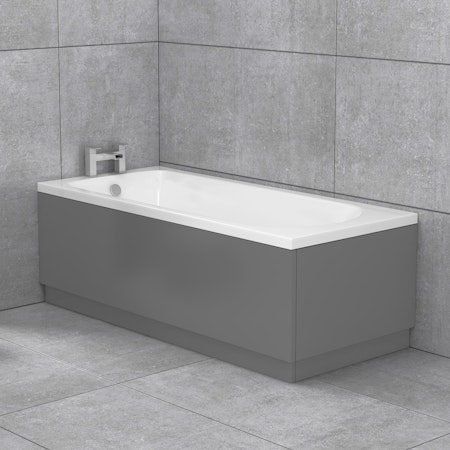 Breeze Acrylic Round Single Ended Bath Inc Optional MDF Indigo Grey Gloss Panels