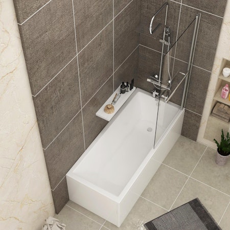 Straight Square Single Ended Shower Bath 1400