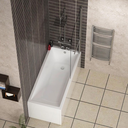 Straight Square Single Ended Shower Bath 1500