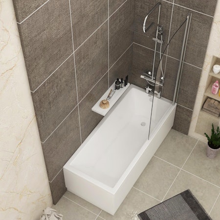 Straight Square Single Ended Shower Bath 1700
